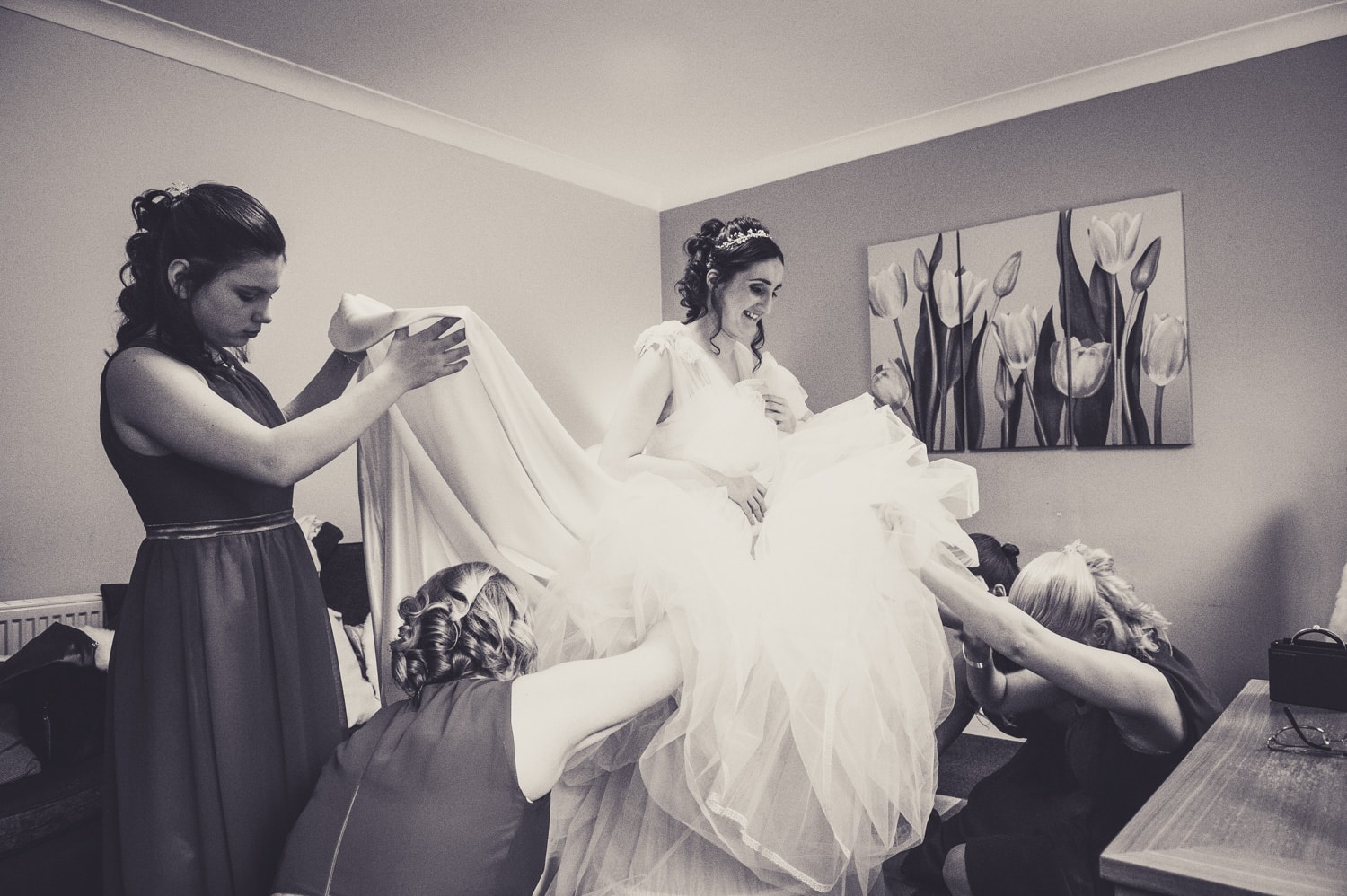 Bride getting ready