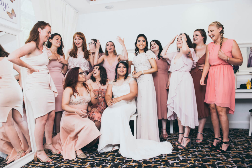 Fun photograph of Bride with friends