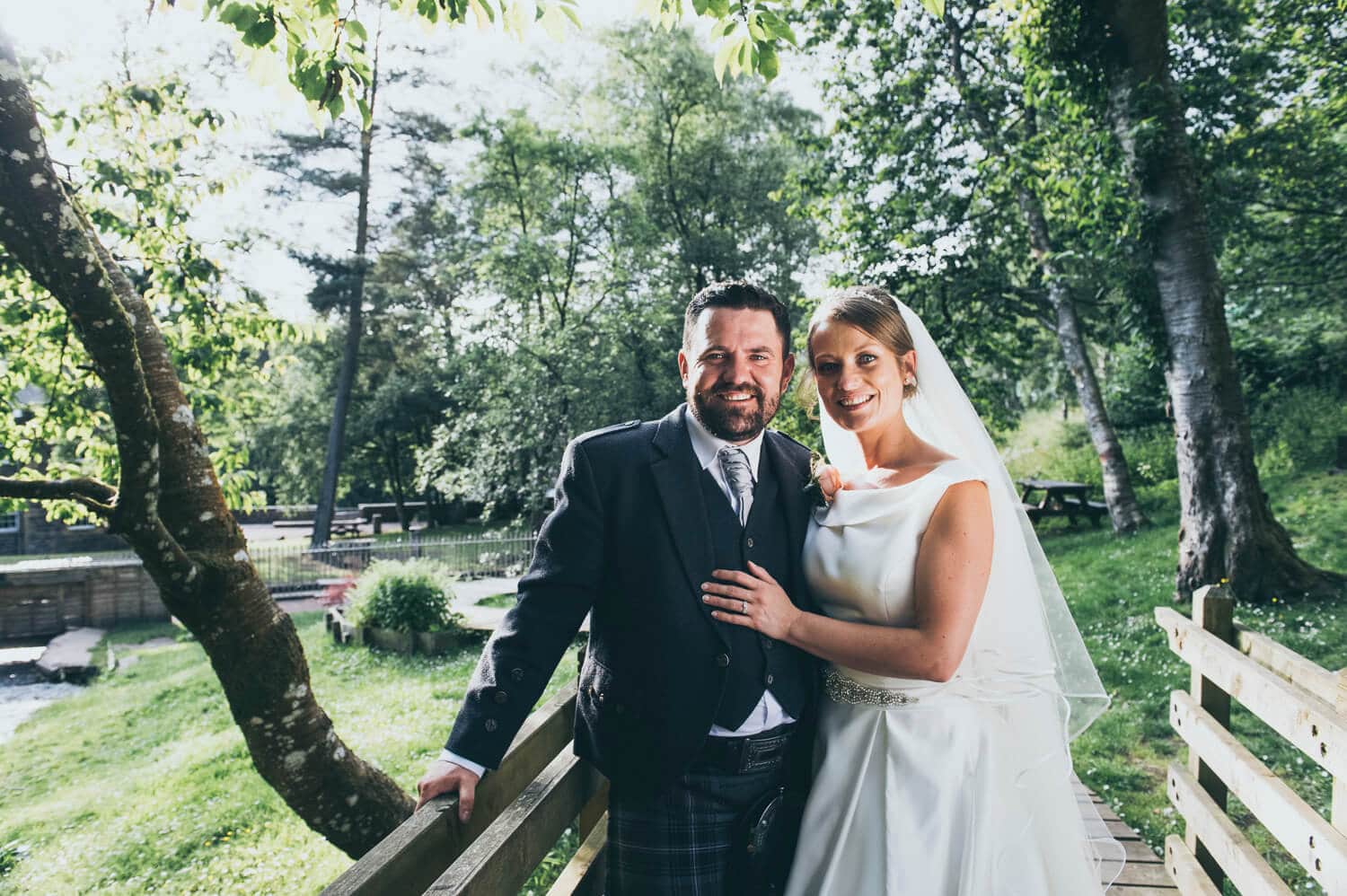 Wedding photography of couple at New Lanark Hotel