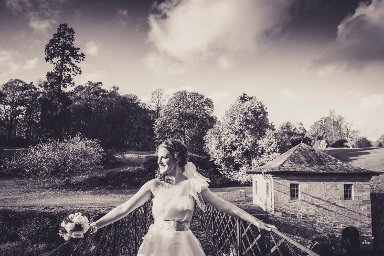 Bride at Sorn Castle by Ayrshire wedding photographer Richard Campbell