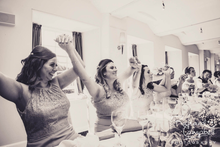 Bridesmaids at Wedding Reception at New Lanark Mill Hotel by Glasgow Wedding Photographer Richard Campbell