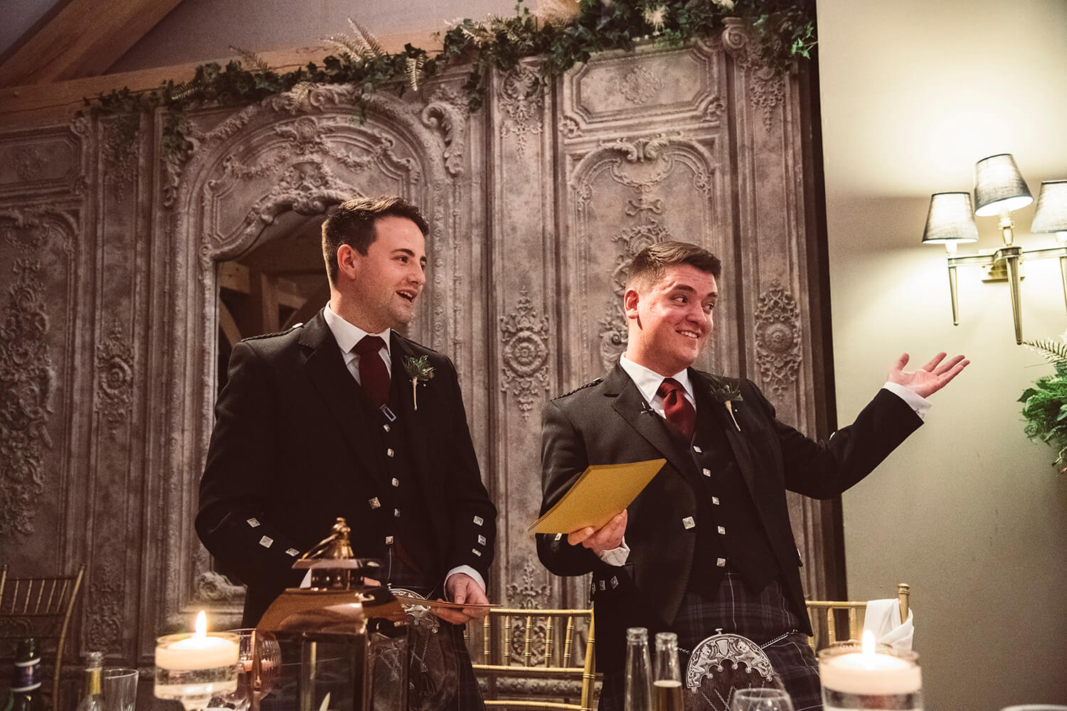 Best Man giving speech at wedding by Ayrshire wedding photographers Richard Campbell