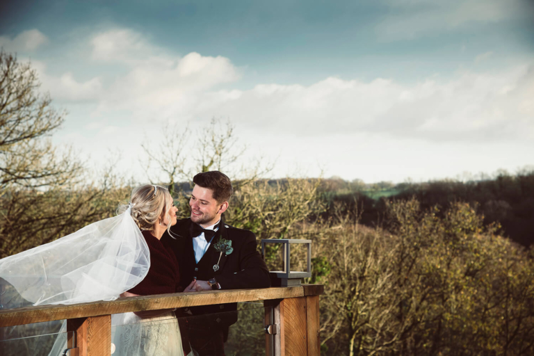 Bride and groom at Enterkine Country House Hotel by Ayrshire wedding photographer Richard Campbell