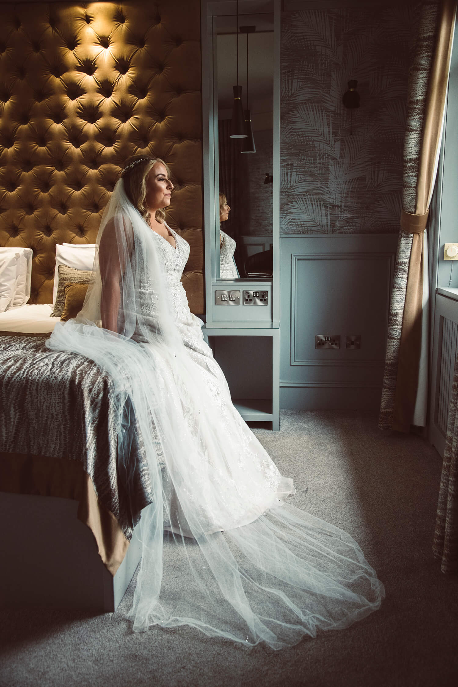 Bride at Enterkine Country House Hotel by Ayrshire wedding photographer Richard Campbell