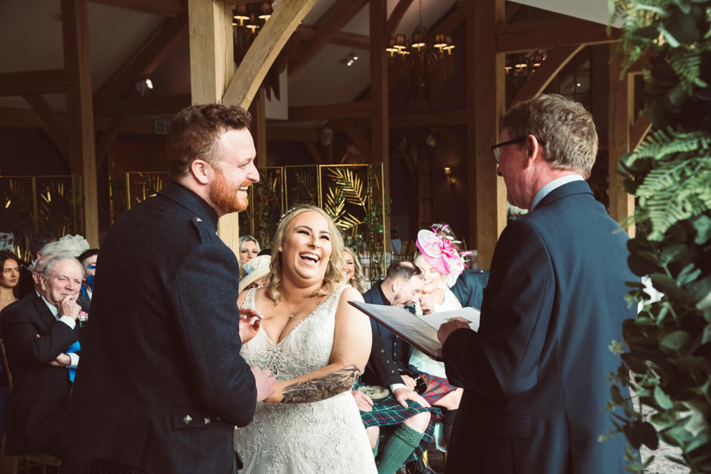 Bride and Groom getting married at Enterkine Country House Hotel by Ayrshire Wedding Photographer Richard Campbell